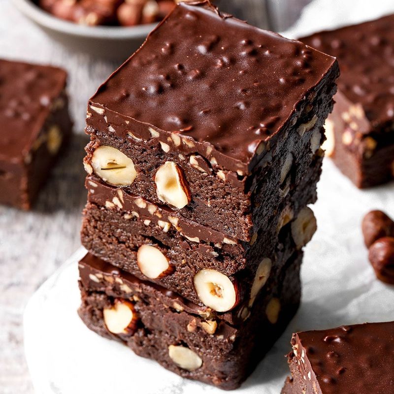 Cocoa Hazelnut Protein Squares