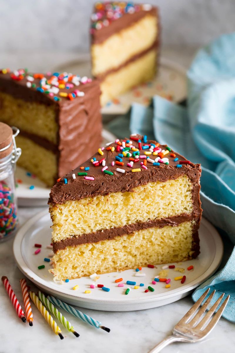 Classic Yellow Cake with Chocolate Frosting