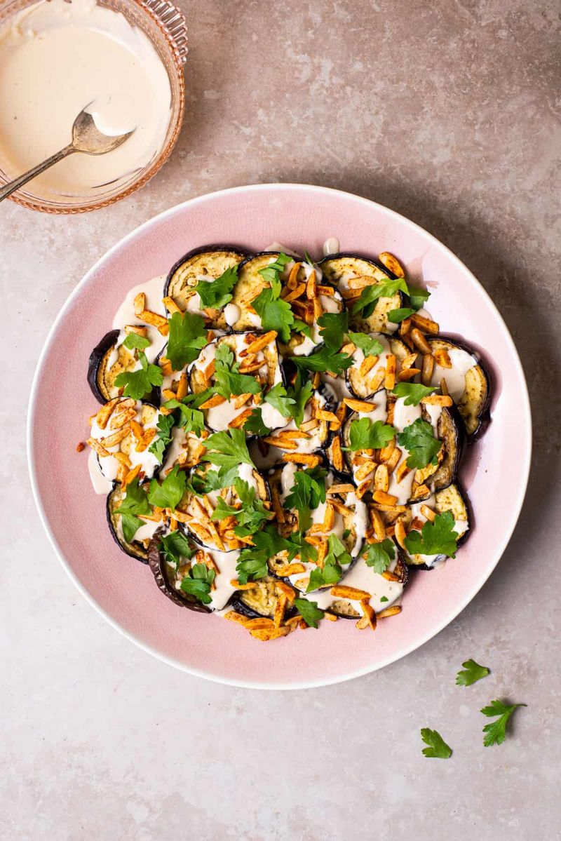 Charred Eggplant With Tahini Drizzle
