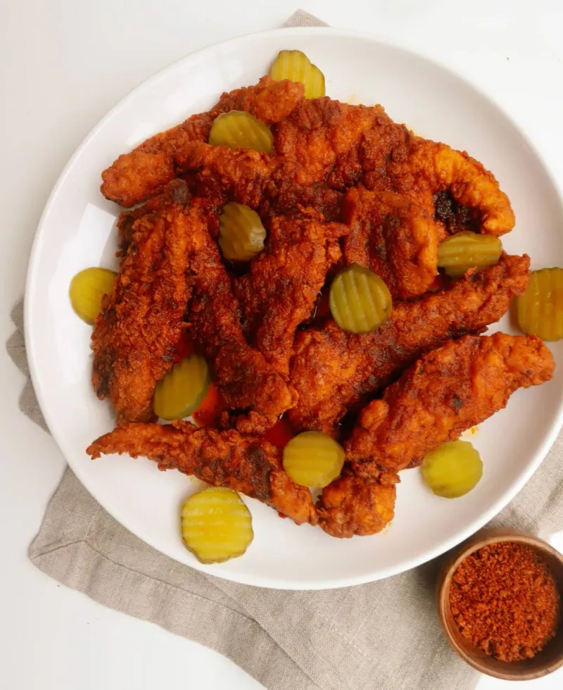 Nashville Hot Chicken Tenders With Pickles