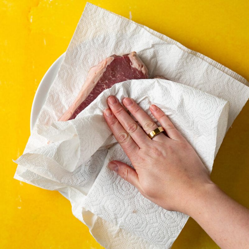 Dry your protein before searing