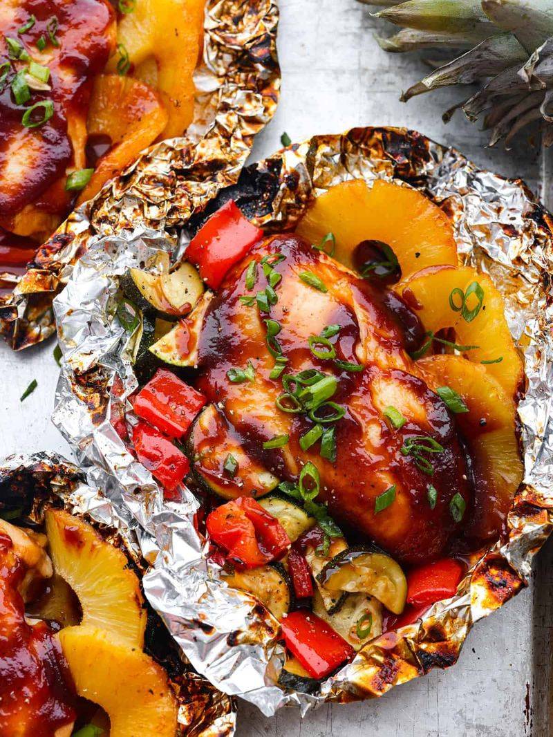 BBQ Pineapple Chicken Foil Packs