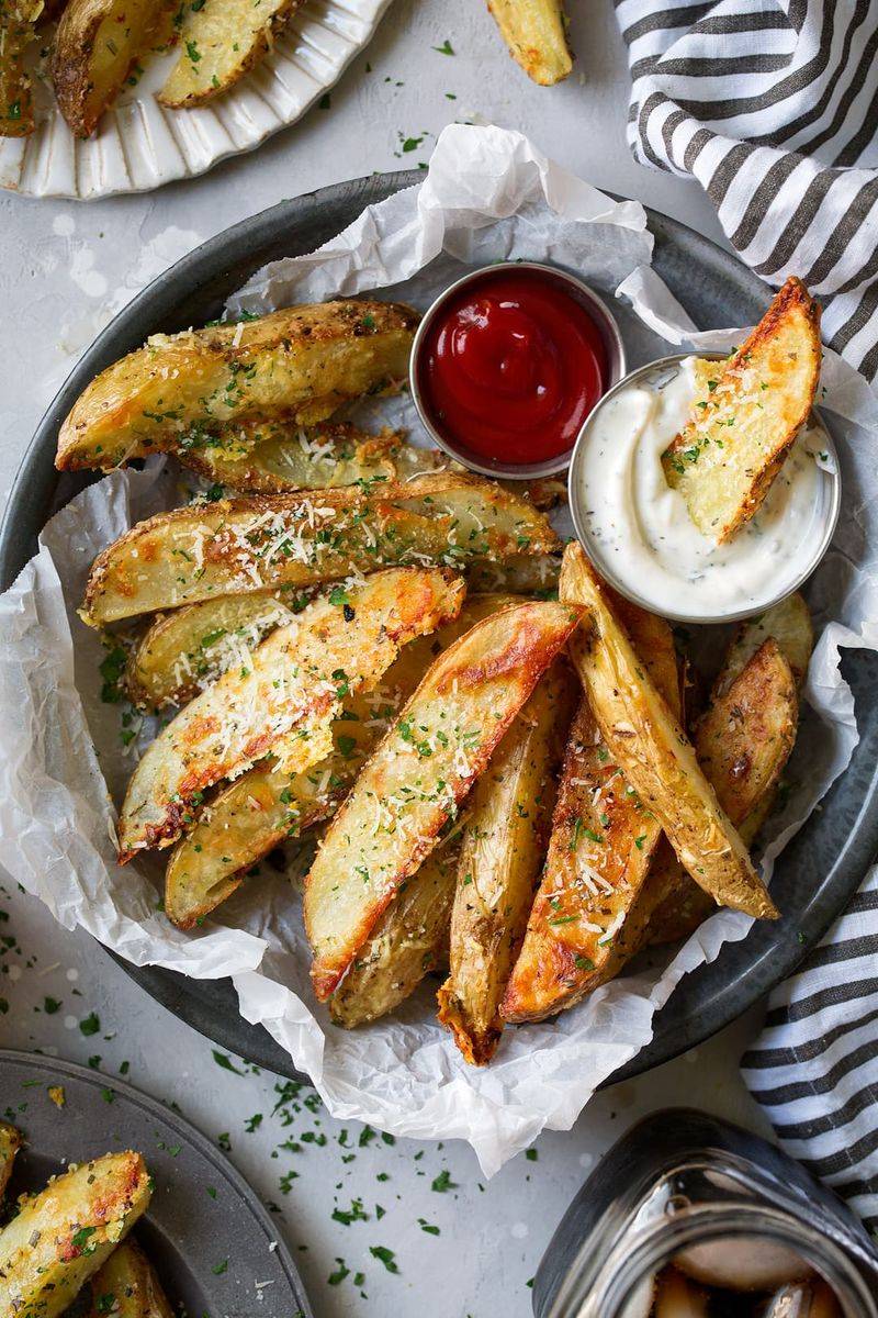 Roasted Garlic Potato Wedges