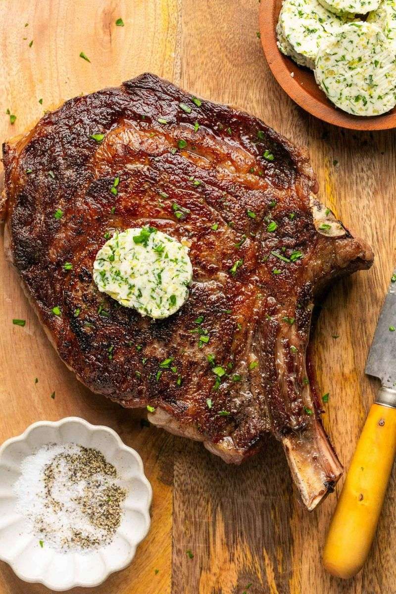 Grilled Ribeye with Cowboy Butter