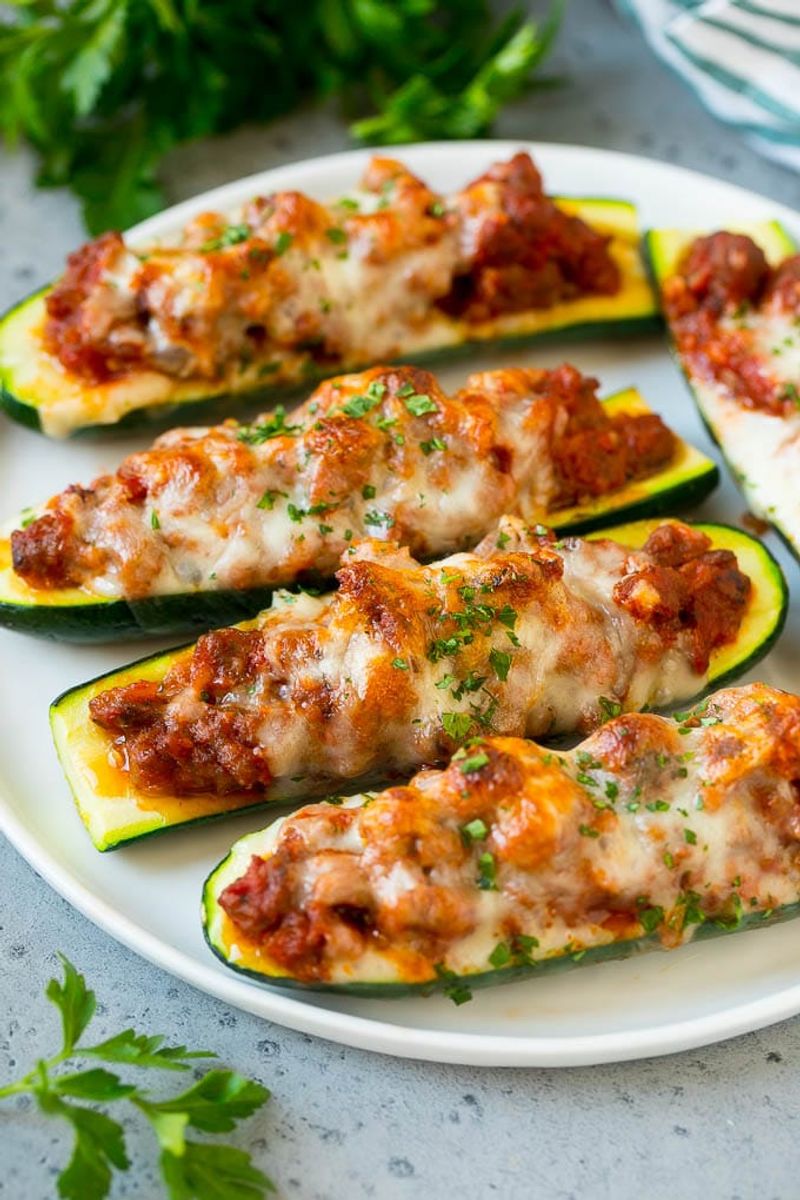 Ground Beef Zucchini Boats