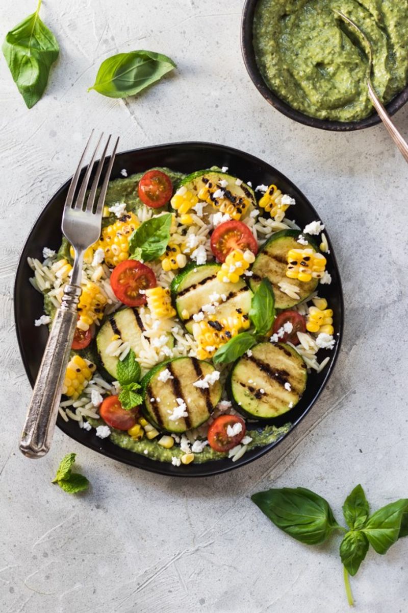 Grilled Veggie Orzo Salad
