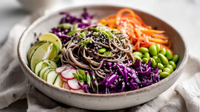 Cold Soba Noodle Bowl with Veggies