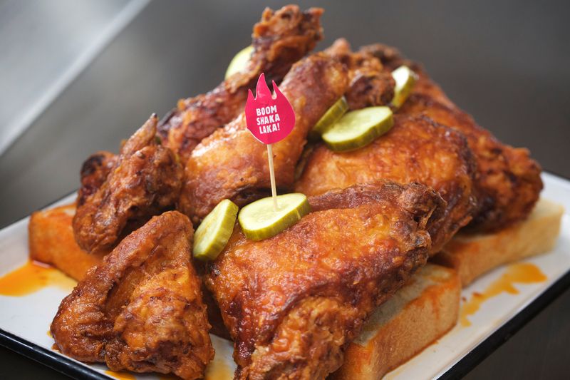 Carla Hall – Hot Chicken with White Bread and Pickles