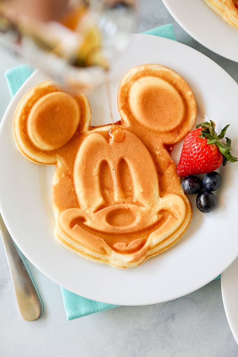Mickey-Shaped Waffles