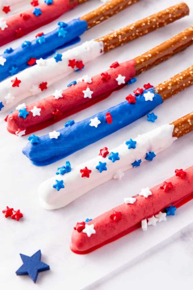 Patriotic Pretzel Rods