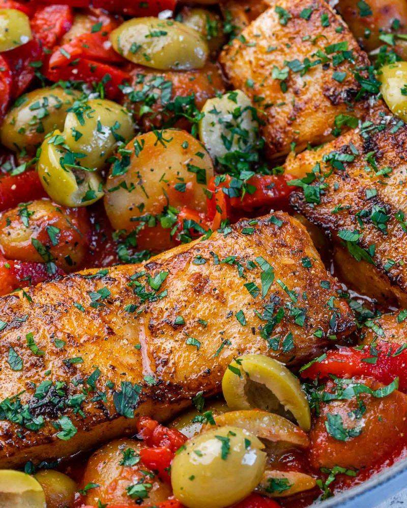 Spanish-Style Cod with Peppers and Olives