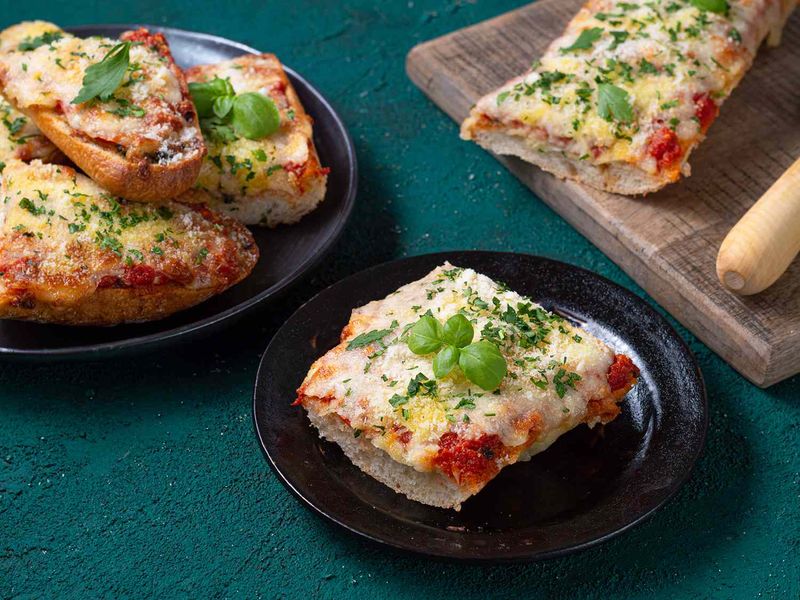 Frozen French Bread Pizza (Red Baron or store brand)