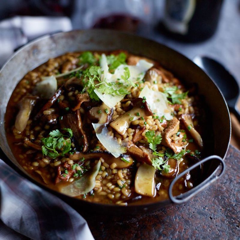 Barley and Mushroom Risotto