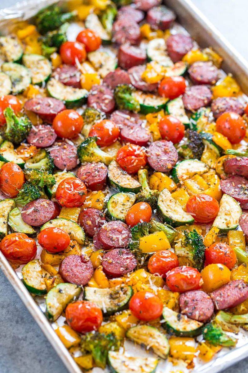 Sheet Pan Sausage and Summer Veggies