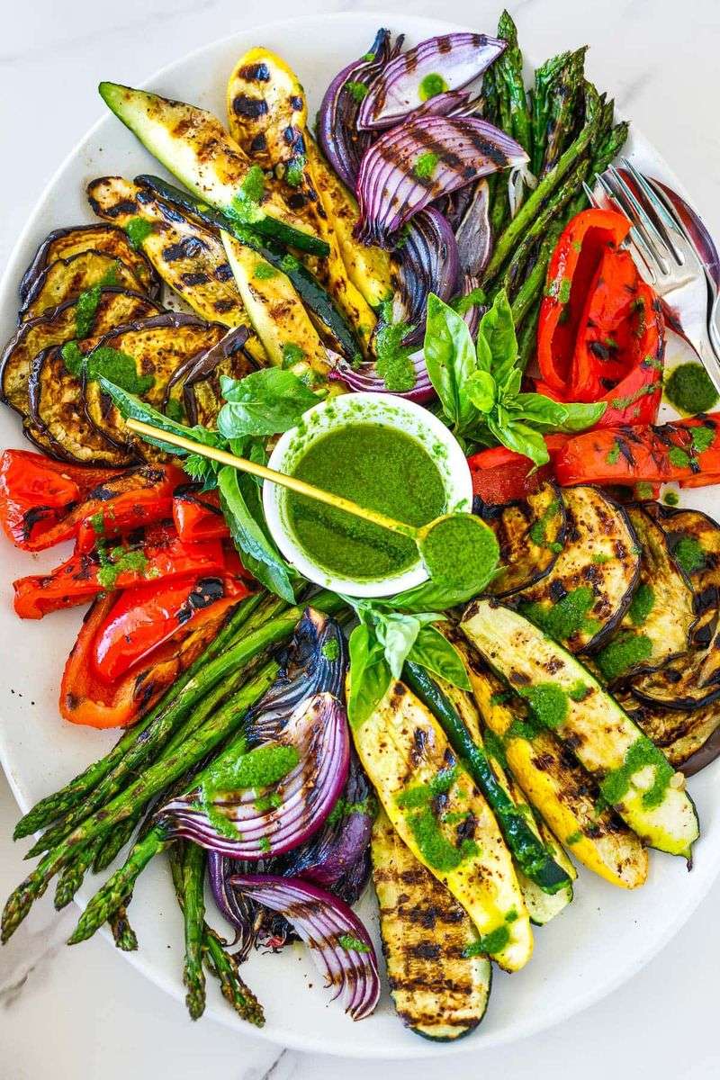 Grilled Vegetable Platter With Herb Oil