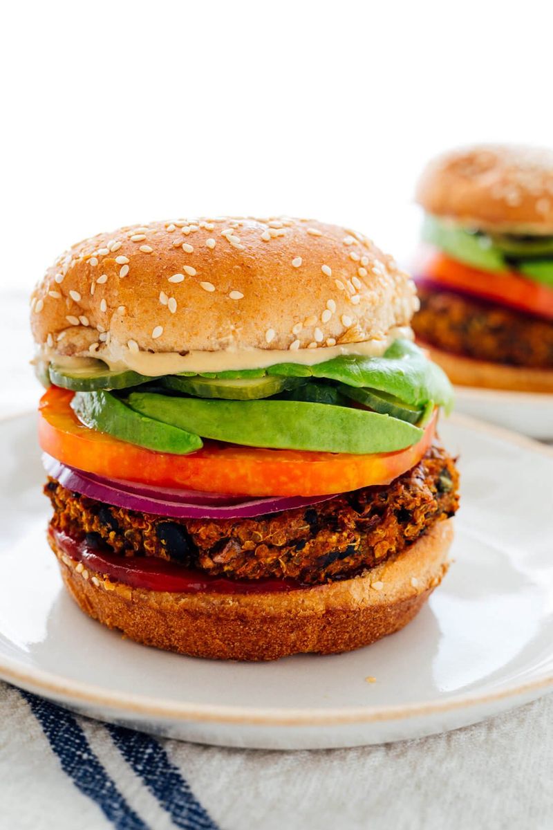 Veggie Burgers with Avocado & Slaw