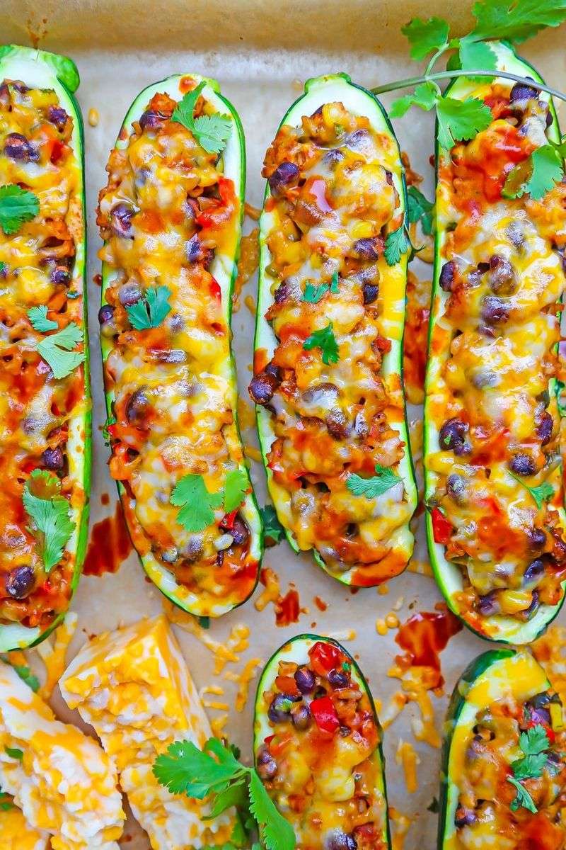 Chili-Stuffed Zucchini Boats