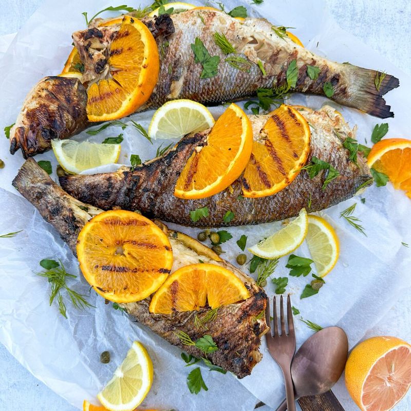 Whole Grilled Branzino with Herbs