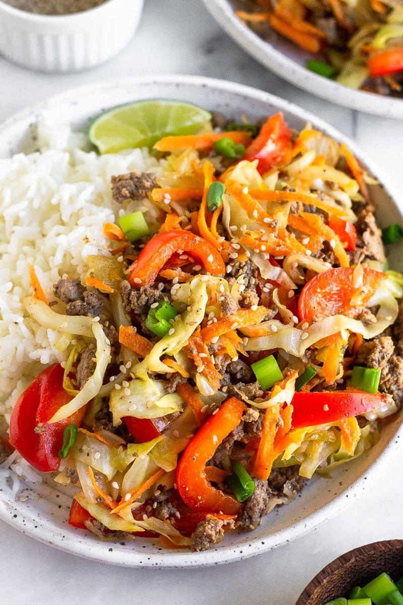 Cabbage Stir Fry with Ground Beef