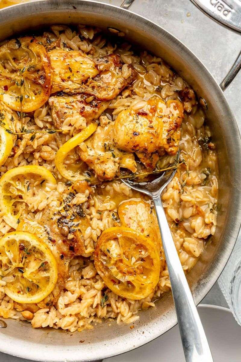 One-Pot Lemon Herb Orzo with Chicken