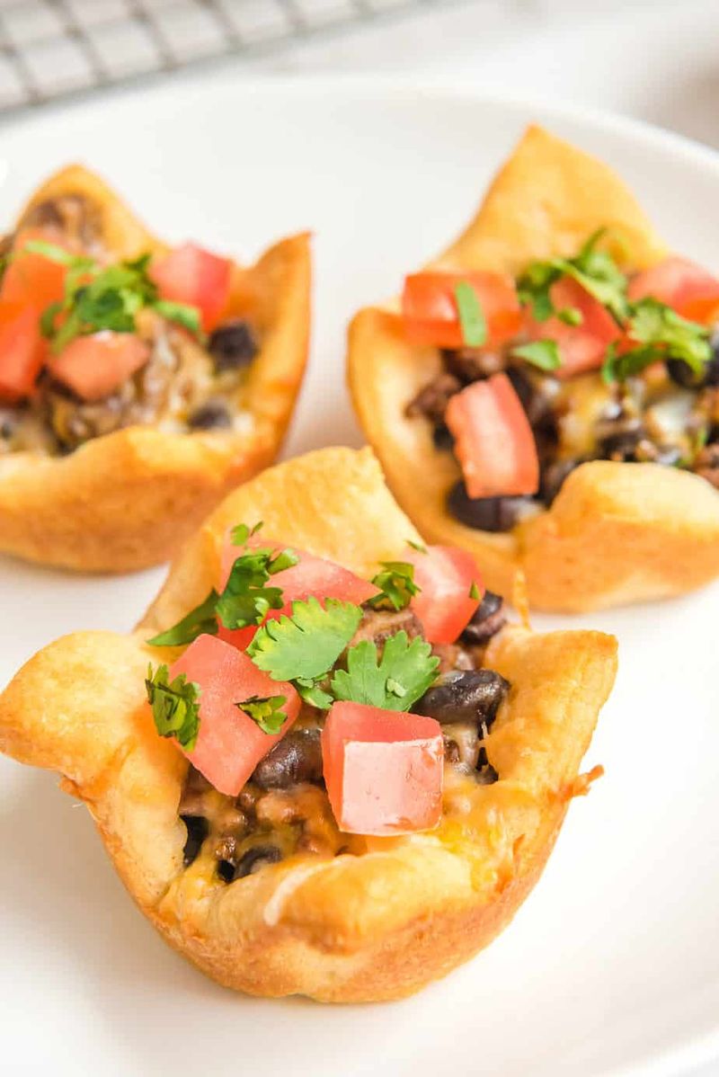 Crescent Roll Taco Cups