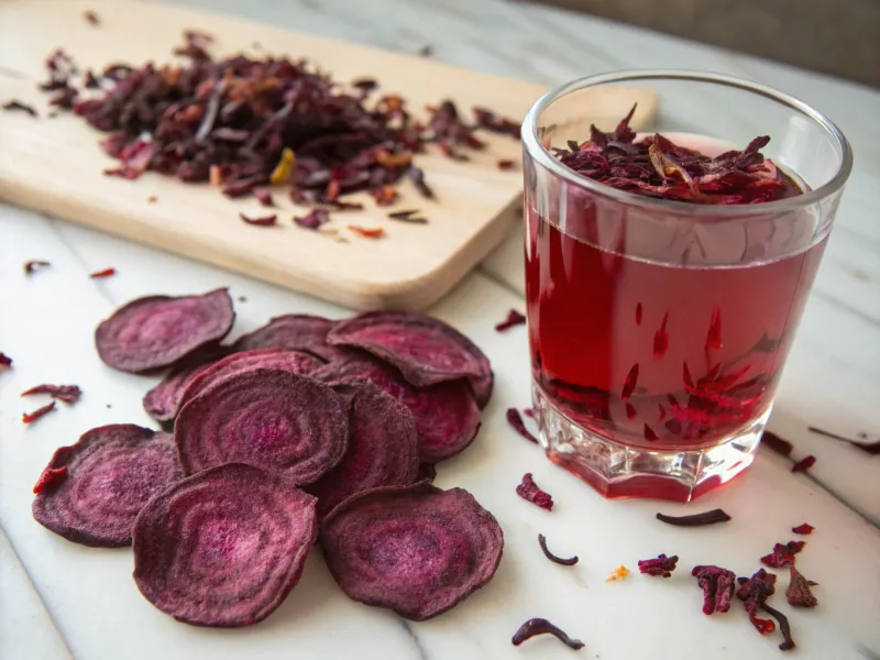 Beet Chips with Hibiscus Tea