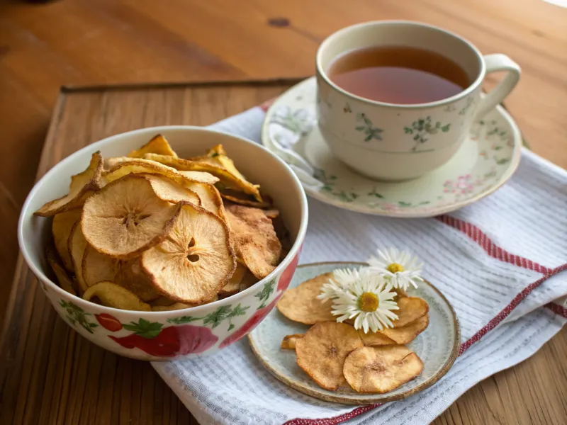 Apple Chips and Chamomile Tea