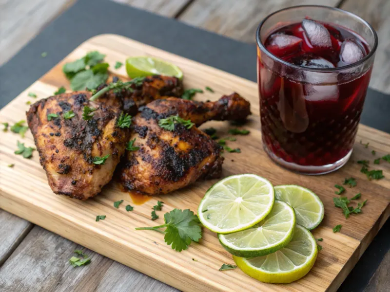 Jamaican Jerk Chicken with Hibiscus Tea