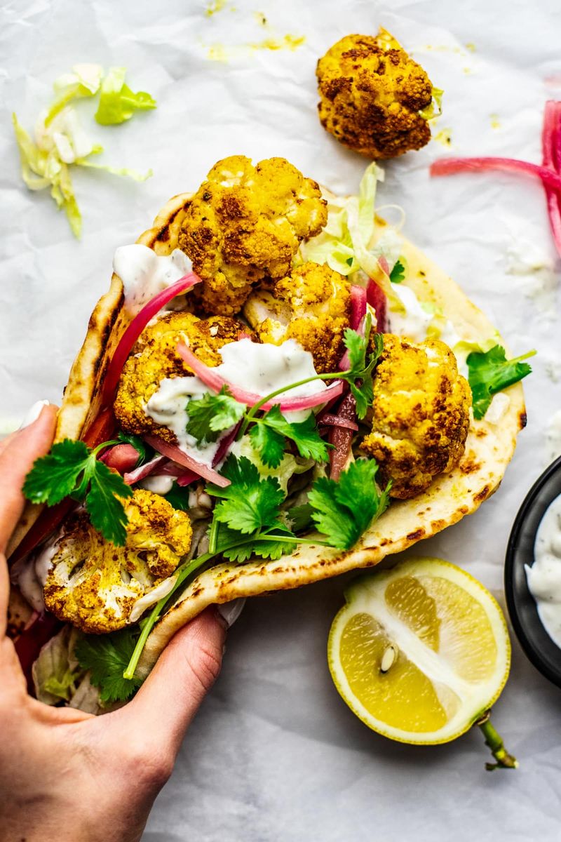 Shawarma-Spiced Cauliflower Wraps