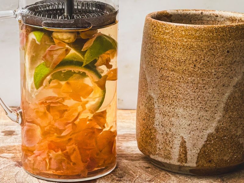 Use citrus peels to flavor water or tea before they dry out