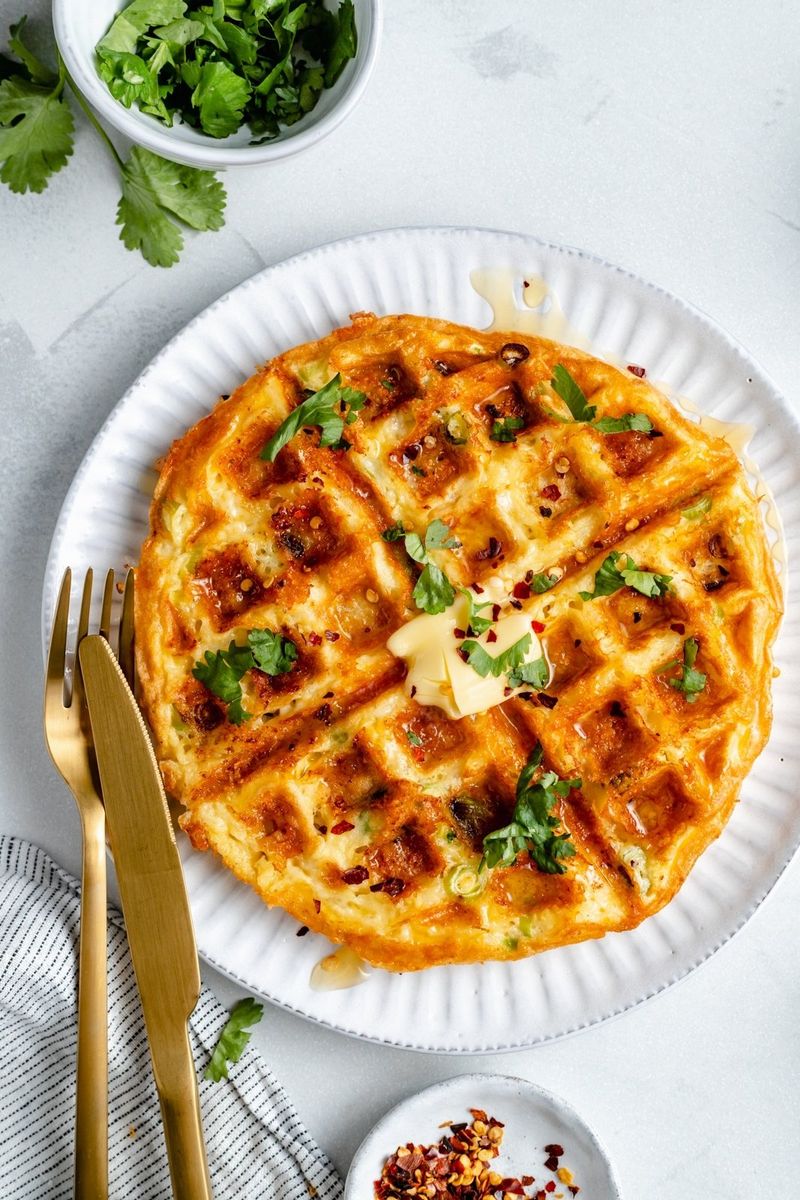 Savory Chaffles (Cheese + Egg Waffles)
