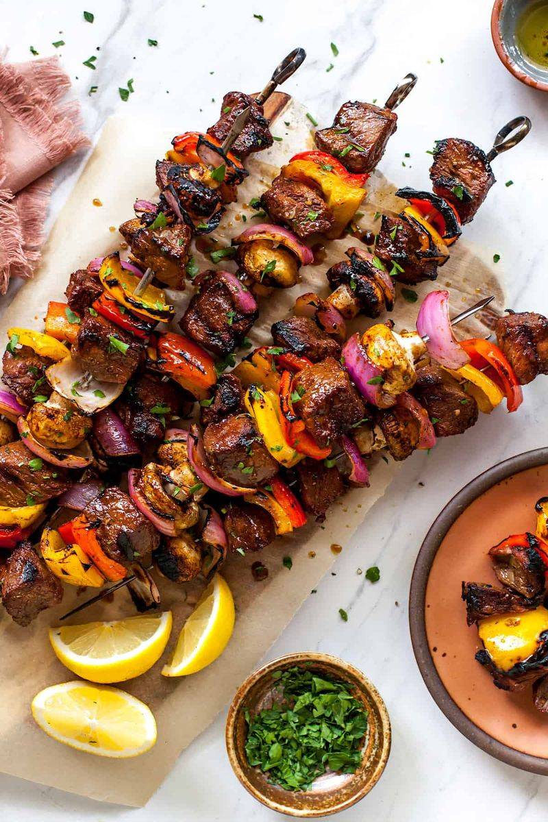 Grilled Steak and Veggie Skewers