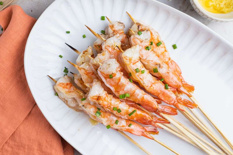 Garlic-Grilled Jumbo Shrimp Skewers