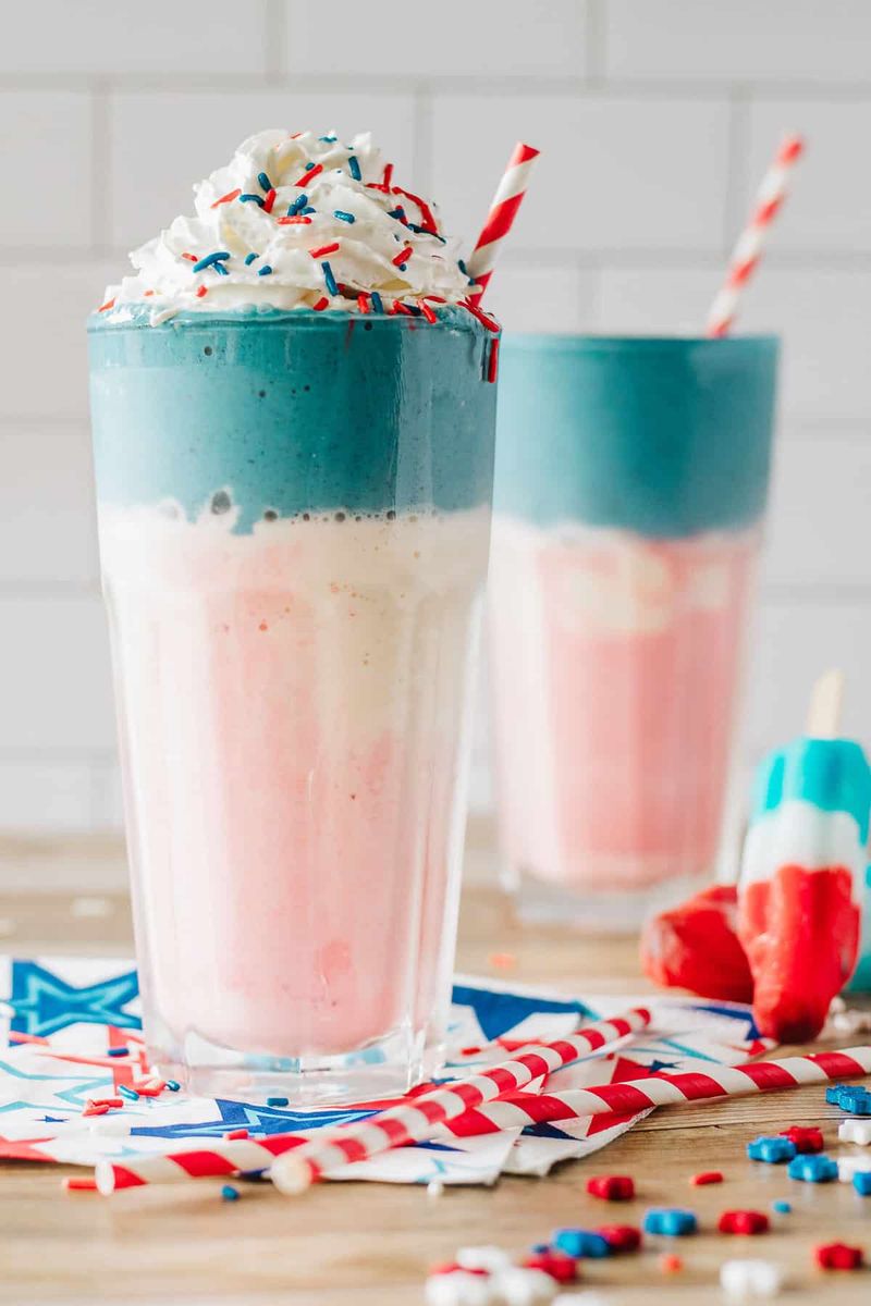Red, White & Blue Layered Milkshakes