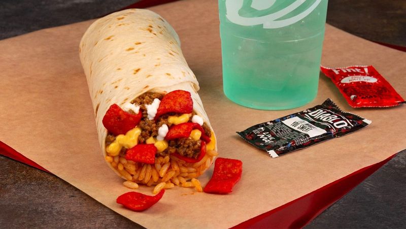 Taco Bell Beefy Crunch Burrito with Flamin’ Hot Fritos