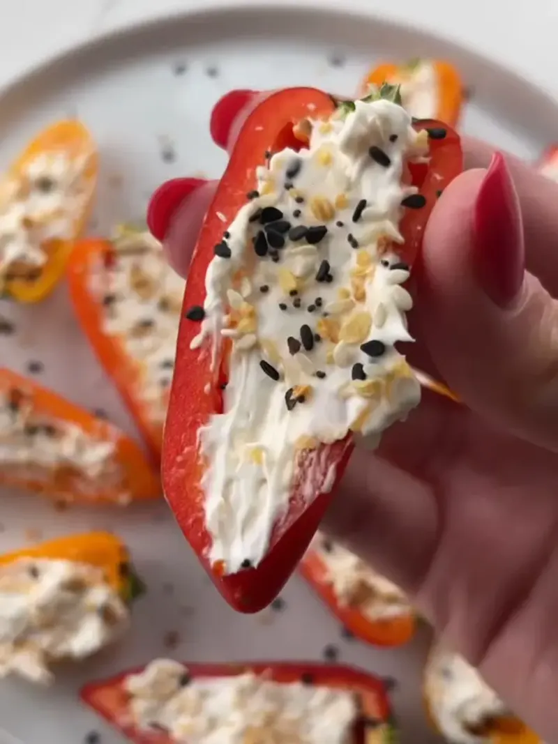 Hummus-Stuffed Mini Peppers