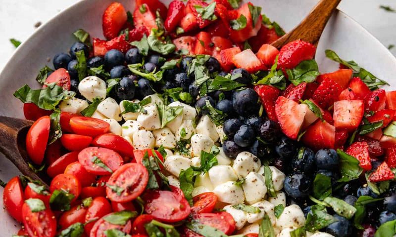 Red, White & Blue Caprese Salad Board
