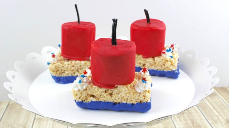 Firecracker Rice Krispie Pops