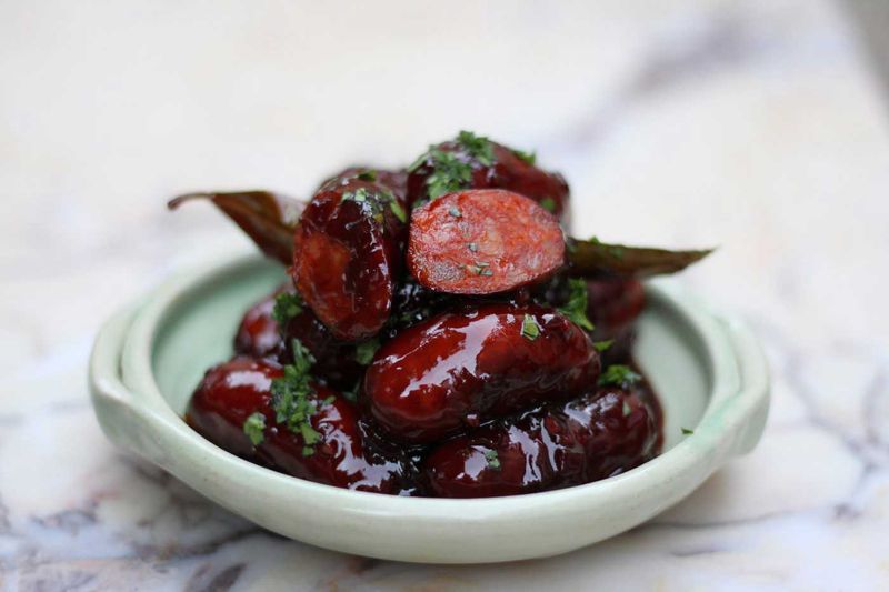 Grilled Chorizo Bites with Honey Glaze