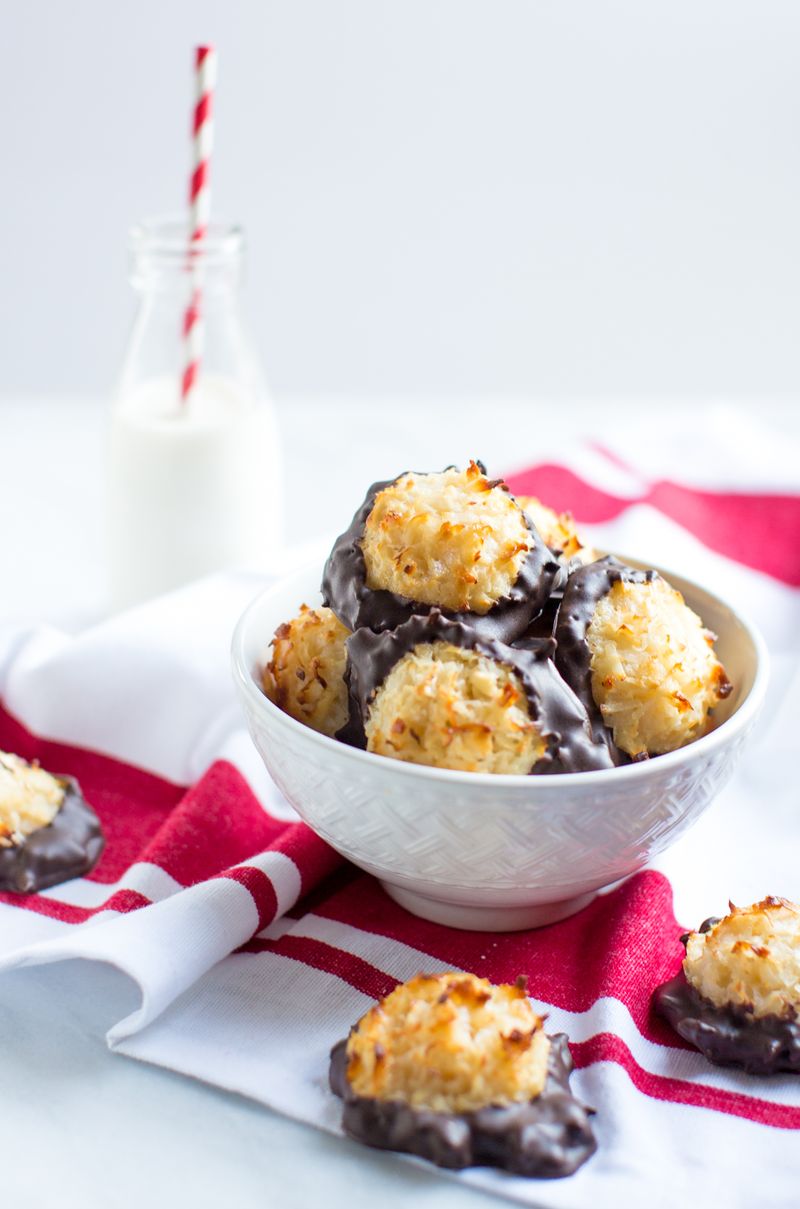 Coconut Macaroons with Dipped Ends
