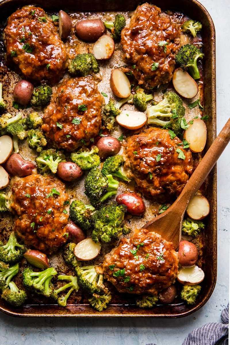 Sheet Pan Meatloaf and Veggies