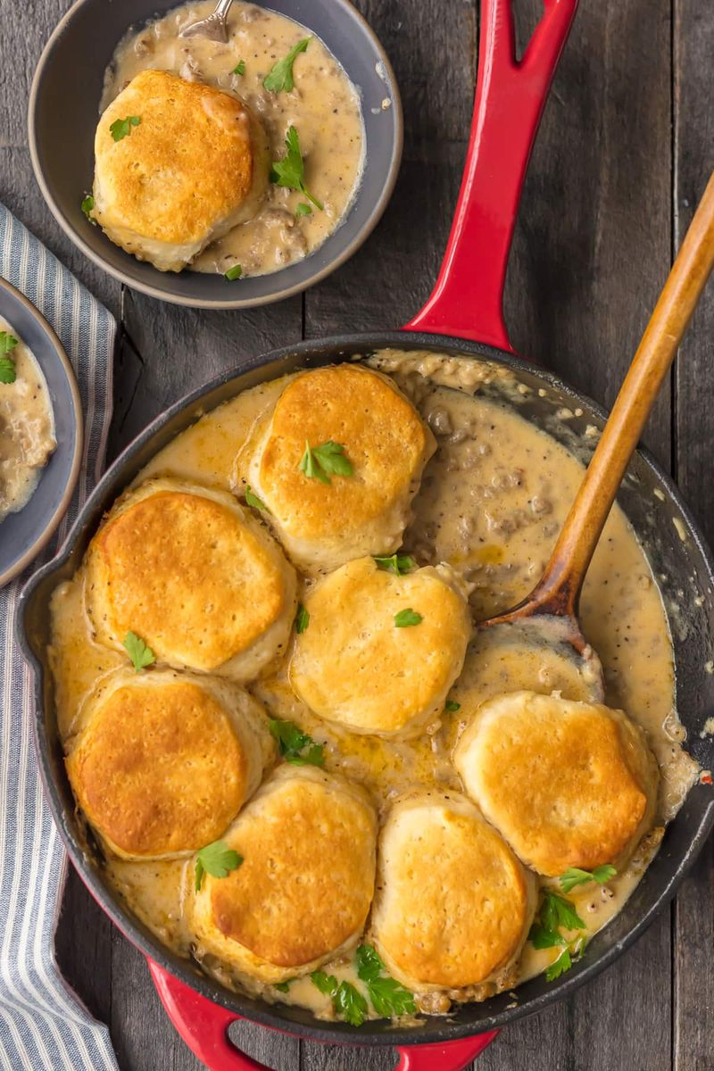 Skillet Biscuits and Gravy