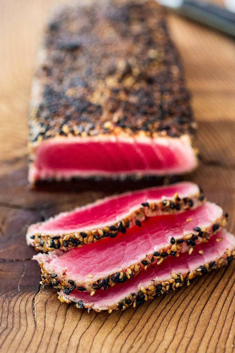 Pan-Seared Tuna Steaks with Soy-Ginger Glaze
