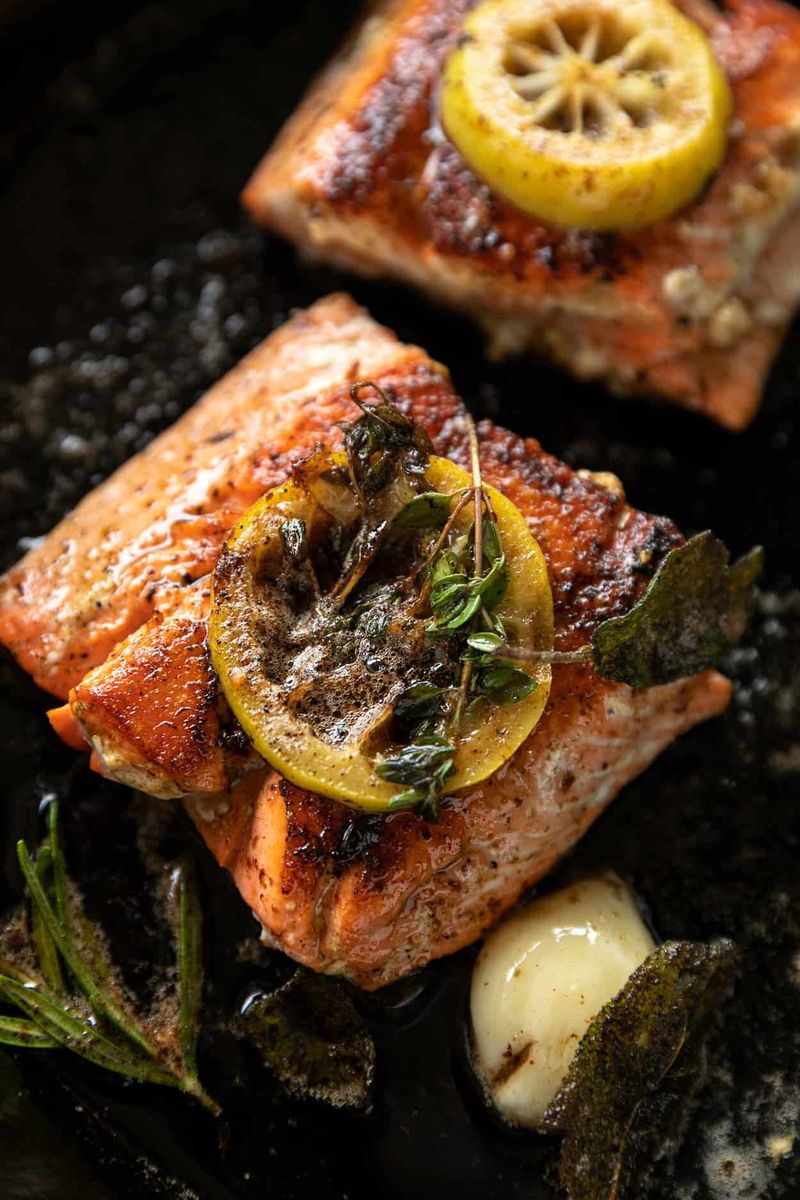 Crispy Skin Salmon with Herb Butter