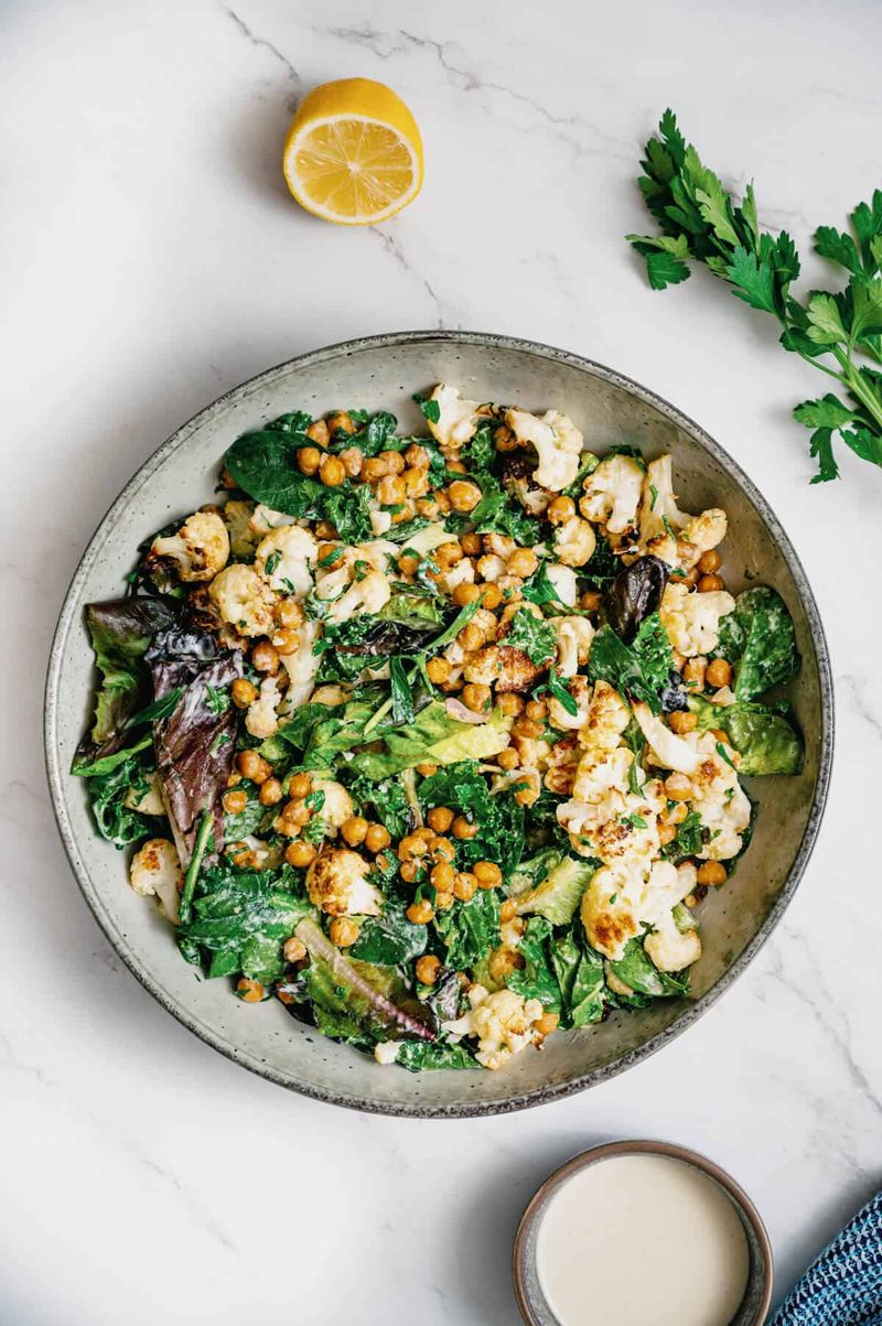 Roasted Cauliflower Salad with Tahini