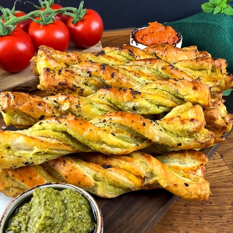 Savory Puff Pastry Twists