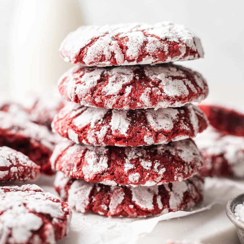 Red Velvet Crinkle Cookies
