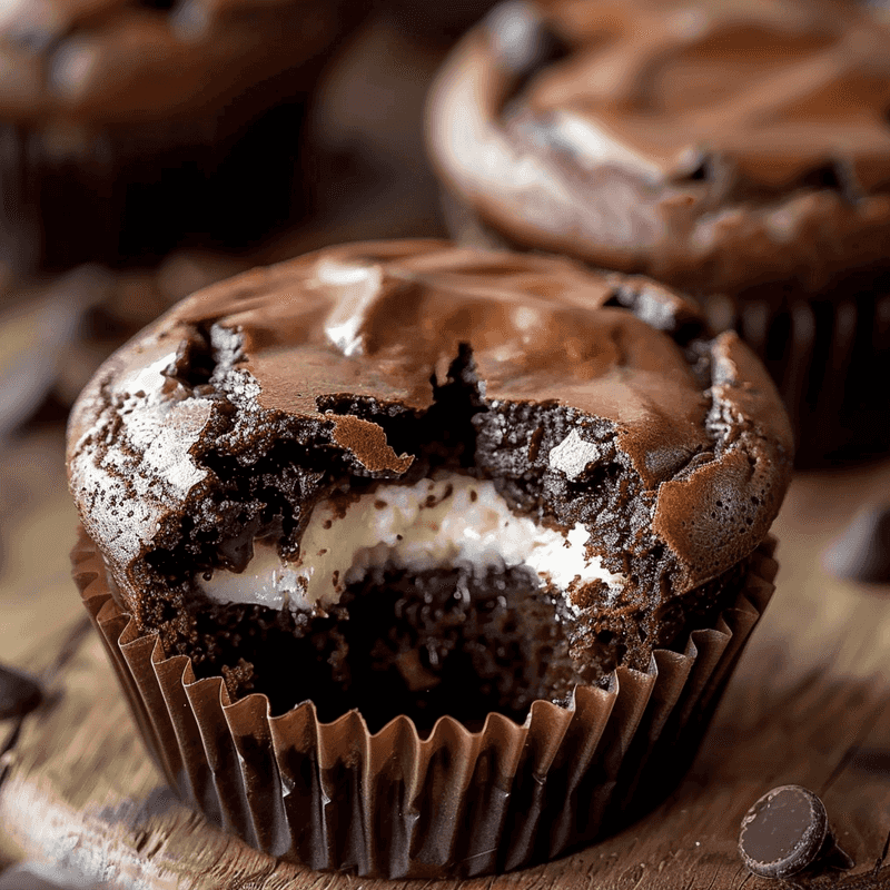 Cheesecake-Stuffed Chocolate Muffins