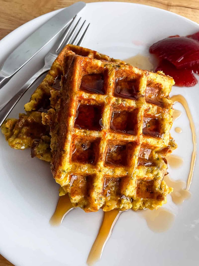 Leftover-Stuffing Waffles