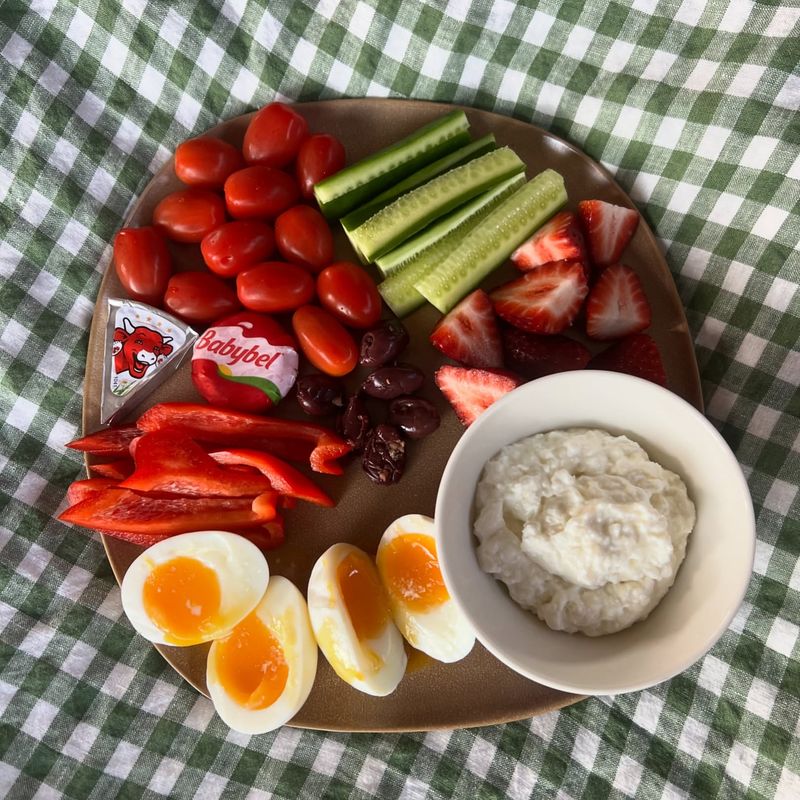 Hard-Boiled Eggs and Cherry Tomatoes